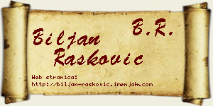 Biljan Rašković vizit kartica